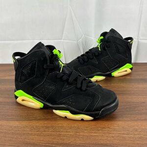 Black and Neon Green High-Top Sneakers